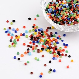 ARRICRAFT 12/0 Opaque Colours Round Glass Seed Beads, Mixed Color, Size: about 2mm in diameter, hole:1mm, about 3303pcs/50g