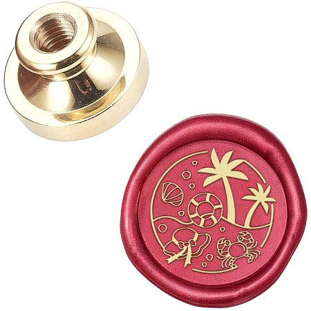 CRASPIRE Wax Seal Stamp Head Beach Removable Sealing Brass Stamp Head for Creative Gift Envelopes Invitations Cards Decoration