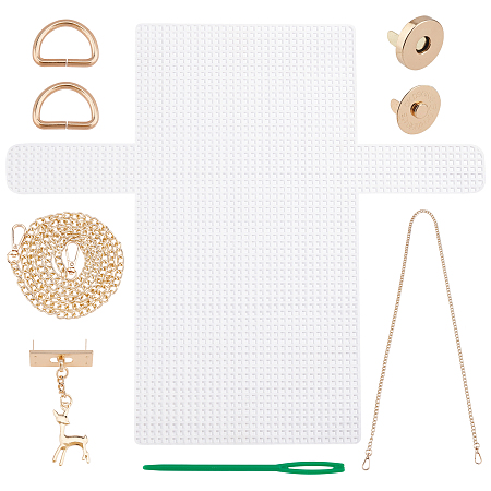 CHGCRAFT Plastic Shoulder Bag Making Kits, Handmade Crossbody Bag, Purse Wallet Knitting Crochet Bag, White, 115cm