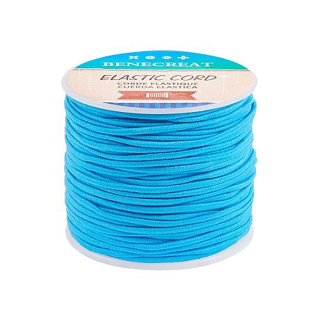 BENECREAT 2mm 55 Yards Elastic Cord Beading Stretch Thread Fabric Crafting Cord for Jewelry Craft Making (DeepSkyBlue)