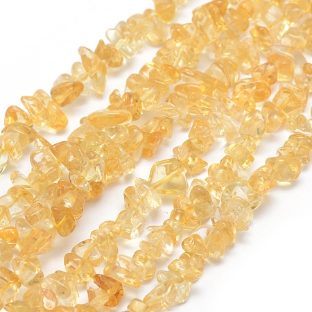 Honeyhandy Natural Citrine Beads Strands, Grade A, Chip, 5~8mm, Hole: 0.8mm, about 16 inch(40.6cm)