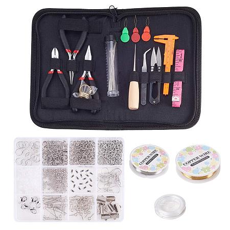 ARRICRAFT 12 Types Jewelry Making Tool with Jewelry Tools, Jewelry Wires and 12 Types Jewelry Findings for Jewelry Repair and Beading