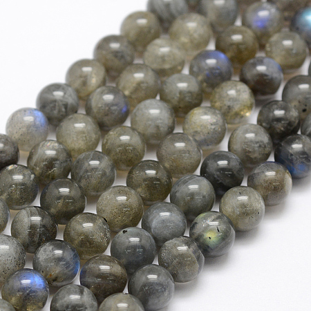 ARRICRAFT Natural Labradorite Beads Strands, Grade A+, Round, 8mm, Hole: 1mm, about 49pcs/strand, 15.3 inches(39cm)