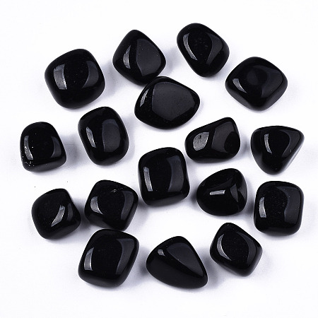 Arricraft Natural Black Obsidian Beads, Tumbled Stone, No Hole/Undrilled, Nuggets, 19~30x18~28x10~24mm 250~300g/bag
