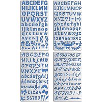 BENECREAT 4PCS 4x7 Inch Mixed Letter Number Metal Stencils for Wood carving, Drawings and Woodburning, Engraving and Scrapbooking Project
