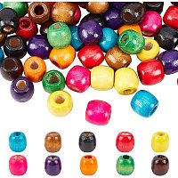 SUPERFINDINGS About 100Pcs 10 Colors Natural Round Wooden Beads with 8mm Hole Painted Multi-Color Wood Beads Round Spacer Wood Beads for DIY Crafts, Garlands, Jewelry Making, Holiday Decor