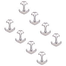 Unicraftale 304 Stainless Steel Hook Clasps, For Leather Cord Bracelets Making, Anchor, Stainless Steel Color, 31x24x6mm, Hole: 5x5mm, 12pcs/box