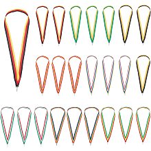 AHANDMAKER 40 Pcs Striped Medal Lanyards, 8 Styles Polyester Award Neck Ribbons Medals Neck Ribbons with Snap Clips, for Competitions Sports Meeting Sport Party 44.5x2.1cm