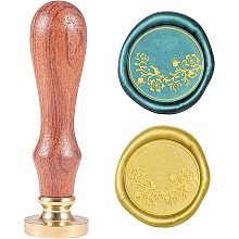 CRASPIRE Wax Seal Stamp Garland Vintage Sealing Stamp 25mm Brass Head with Wooden Handle for Envelope Cards Craft Wedding Decoration