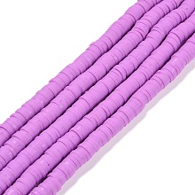 Honeyhandy Handmade Polymer Clay Beads Strands, for DIY Jewelry Crafts Supplies, Heishi Beads, Disc/Flat Round, Dark Orchid, 6x0.5~1mm, Hole: 1.8mm, about 290~320pcs/strand, 15.75 inch~16.14 inch(40~41cm)