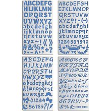 BENECREAT 4PCS 4x7 Inch Mixed Letter Number Metal Stencils for Wood carving, Drawings and Woodburning, Engraving and Scrapbooking Project