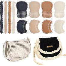 WADORN 4 Sets DIY PU Leather Bag Knitting Set, PU Leather Mesh Sheet Kit for Crochet Bag Making Handmade Handbag Crochet Kit for Acrylic Yarn Crafting Knit and Crochet Projects, 4 Colors