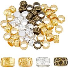 DICOSMETIC 80Pcs 4 Colors Barrel Loose Spacer Beads Rondelle Spacer Beads Large Hole Beads 10mm Metal Loose Beads Tibetan Style European Beads Alloy Beads for Bracelets Jewelry Making