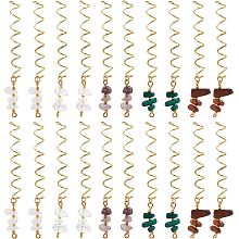 NBEADS 30 Pcs 5 Styles Dreadlock Accessories, Hair Cuffs Beads Pendants Loc Hair Jewelry Gold Wire Wrapped Crystal Hair Beads DIY Hair Pendant Charms for Hair Braids Decoration