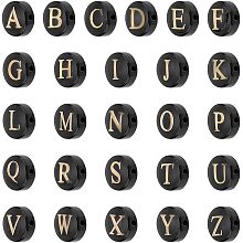 PandaHall Elite 26PCS Alphabet A-Z Beads 26 Styles 8mm Shell Beads Summer Seashell Beads Freshwater Shell Letter Alphabet Loose Beads for Music Fans Necklace Bracelet Earring Jewelry Making