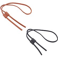 Arricraft 2pcs 2 Colors PU Leather Drawstring for Bucket Bag 100cm Detachable Leather Pull String Purse Strap for Satchel Crossbody Bag Drawstring Bunche Accessories(Black+ Brown)