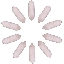 SUNNYCLUE 1 Box 10Pcs Rose Quartz Crystal Points Hexagonal Healing Chakra Faceted Gemstone Pointed Bullet Stones Wands Carved for Jewelry Making DIY Necklace Riki Balancing Meditation