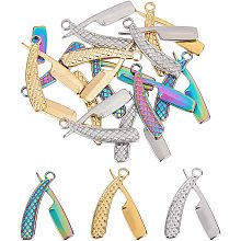 UNICRAFTALE 12pcs 3 Colors Stainless Steel Comb Shape Pendants 25mm Long Comb Pattern Pendants with a 2mm Hole Laser Cut Charms Simple Retro for Necklace Bracelets Jewelry Making