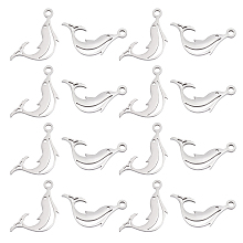 UNICRAFTALE 40pcs Dolphin Pendants 201 Stainless Steel Laser Cut Dolphin Charms 1.5mm Hole Animal Theme Pendants for DIY Jewelry Making