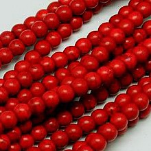 Arricraft 1 Strand Synthetic Turquoise Round Beads Strands, Dyed, Crimson, 8mm, Hole: 1mm, about 50pcs/strand, 15.35 inches