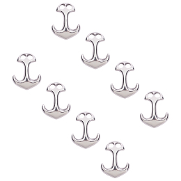 Unicraftale 304 Stainless Steel Hook Clasps, For Leather Cord Bracelets Making, Anchor, Stainless Steel Color, 31x24x6mm, Hole: 5x5mm, 12pcs/box