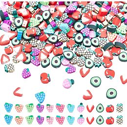 Nbeads 300 Pcs Clay Fruit Beads, Handmade Polymer Clay Beads Spacers Cute Slime Charms for DIY Bracelet Necklace Beading Jewelry Making Crafts