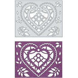 GLOBLELAND Hollow Metal Rectangle Cutting Dies Heart Frame Cutting Dies for DIY Making Paper Card Craft Decoration Supplies, Matte Platinum