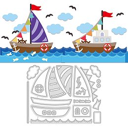 GLOBLELAND Sailboat Cutting Dies Sailing Adventure Banner Wave Seagull Fish Cloud Die Cuts for DIY Scrapbooking Festival Greeting Cards Making Paper Cutting Album Envelope Decoration