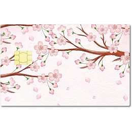 CREATCABIN Cherry Blossom Credit Card Stickers Skin Debit Card Cover Personalize Removable Pink Vinyl Card Skin Decals Protecting Sticker No Bubble Slim Waterproof for Card Decor 7.3x5.4Inch