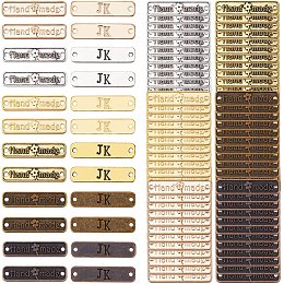 PandaHall Elite 120pcs Handmade Metal Tags 6 Colors Label Tag Signs Tibetan Rectangle Label Tag Signs Handmade Labels Pendant Bead Charm for DIY Crafts Gift Jewelry Making Bag Purse Sewing, 1×0.2"