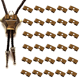 CHGCRAFT 30Pcs Blank Bolo Tie Slide Clasp Bolo Tie Tips Antique Bronze Bolo Tie Buckle Accessories for Men Women Bolo Tie Making, 0.28x0.7x0.2inch