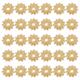 DICOSMETIC 30Pcs Brass Spacer Beads, Long-Lasting Plated, Round, Real 18K Gold Plated, 9x8.5x1mm, Hole: 1.6mm