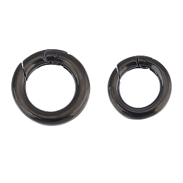 UNICRAFTALE 2Pcs 2 Sizes 304 Stainless Steel Spring Gate Rings Inner Diameter 9/11mm Keyring Buckle Round Carabine Snap Clasps Rings Gunmetal Rings Spring Keyring