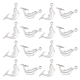 UNICRAFTALE 40pcs Dolphin Pendants 201 Stainless Steel Laser Cut Dolphin Charms 1.5mm Hole Animal Theme Pendants for DIY Jewelry Making