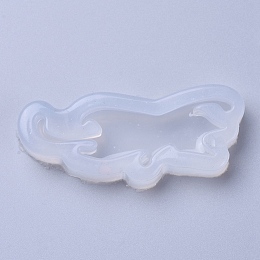 Honeyhandy Silicone Molds, Resin Casting Molds, For UV Resin, Epoxy Resin Jewelry Making, Cat Shape, White, 54x23x8mm, Inner Diameter: 13x47mm