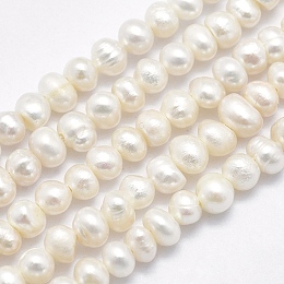Natural Cultured Freshwater Pearl Beads Strands, Potato, Beige, 3~4mm, Hole: 0.8mm, about 124pcs/strand, 14.2 inch(36cm)