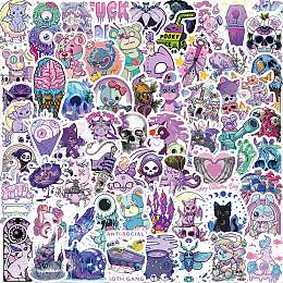 Honeyhandy Waterproof PVC Adhesive Stickers, for Suitcase, Skateboard, Refrigerator, Helmet, Mobile Phone Shell, Animal Pattern, 30~60mm, 65pcs/bag