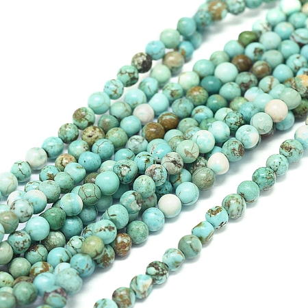 Arricraft Natural Howlite Beads Strands, Dyed & Heated, Round, 6mm, Hole: 0.8mm, about 63pcs/strand, 14.76 inches(37.5cm)