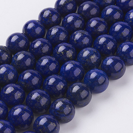 Arricraft Natural Lapis Lazuli Beads Strands, Dyed, Round, Blue, 12mm, Hole: 1mm, about 16pcs/strand, 7.6 inches