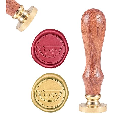 CRASPIRE Wax Seal Stamp, Wax Sealing Stamps Watermelon Vintage Wax Seal Stamp Retro Wood Stamp Removable Brass Seal Wood Handle for Wedding Invitations Embellishment Bottle Decoration Gift Packing