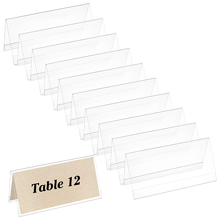 BENECREAT Acrylic Table Number Sign Tent Holder, Desk Name Plate Display for Business Conference, Wedding, Restaurant, Clear, 80x200x100mm