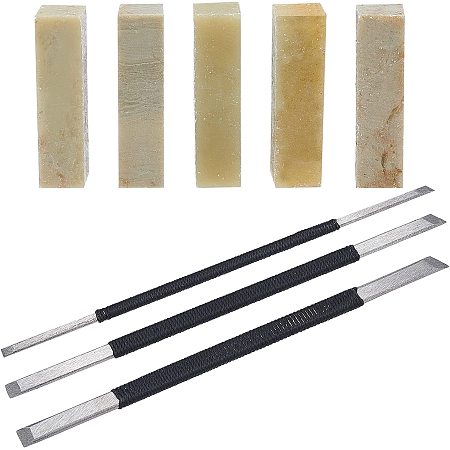 GORGECRAFT 5Pcs Seal Carving Stone Unfinished Chinese Sealing Name Stamp Blank Qingtian Stones Engraving Hand Carved Tools Chisels Knife Set for DIY Painting Calligraphy Art Crafts Supplies