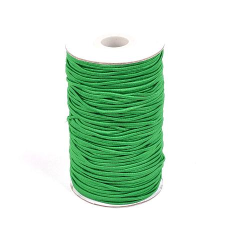 NBEADS A Roll of 70m Round Elastic Cord Beading Crafting Stretch String, with Fiber Outside and Rubber Inside, Green, 2mm