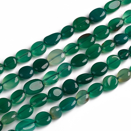 Natural Agate Beads Strands, Dyed & Heated, Nuggets, 10~15x7.5~11.5x7.5~12.5mm, Hole: 1mm, about 36pcs/Strand, 15.67 inches(39.8 cm)
