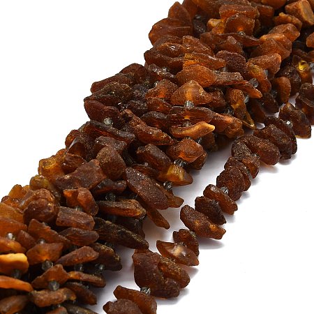 Honeyhandy Natural Amber Beads Strands, Nuggets, 13~25x9~12x3~10mm, Hole: 1.8mm, about 51pcs/strand, 15.35''(39cm)