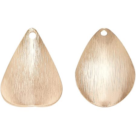 BENECREAT 40pcs 18k Gold Plated Metal Petal Pendant Teardrop Blanks Flower Pendant for Necklace, Earring and Jewelry Making