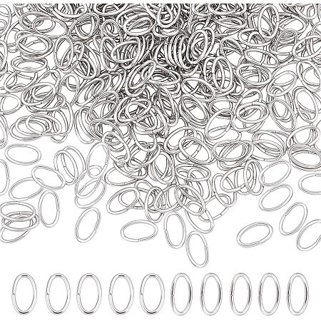 DICOSMETIC 400pcs 6mm 304 Stainless Steel Oval Jump Rings Open Jump Rings Egg Shaped Jump Rings Chain Connector Rings for Neclace Bracelet Earring Keychain Jewelry Making,4x8mm