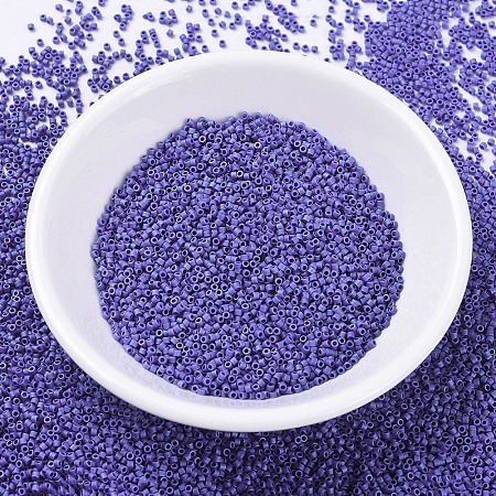 MIYUKI Delica Beads, Cylinder, Japanese Seed Beads, 11/0, (DB0361) Matte Opaque Cobalt Luster, 1.3x1.6mm, Hole: 0.8mm; about 2000pcs/10g