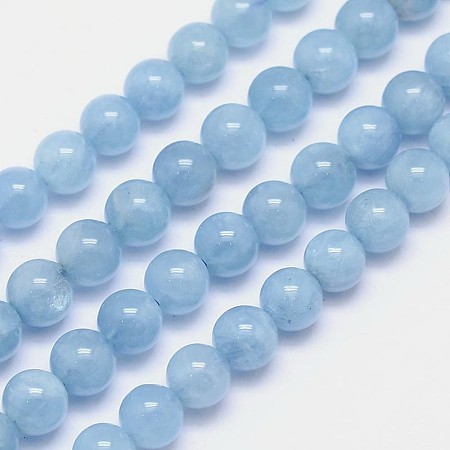 ARRICRAFT Nature Aquamarine Round Bead Strands, Grade AAA, 7mm, Hole: 1mm, about 56~59pcs/strand, 15.5 inches