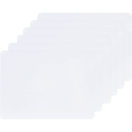 Globleland Plastic Blank Sheets, for DIY Projects, White, 25x18x0.08cm, Hole: 4mm